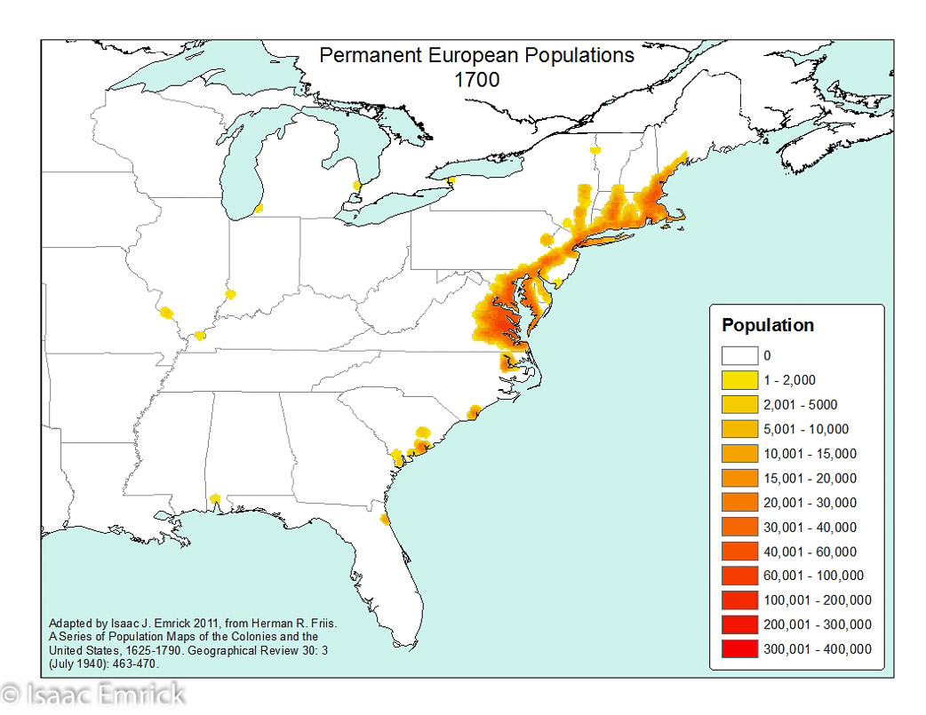 Permanent European Populations: 1700