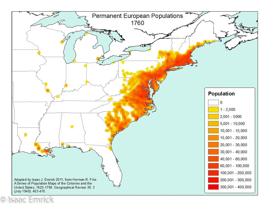 Permanent European Populations: 1760