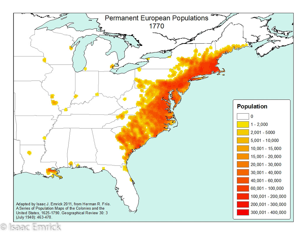 Permanent European Populations: 1770