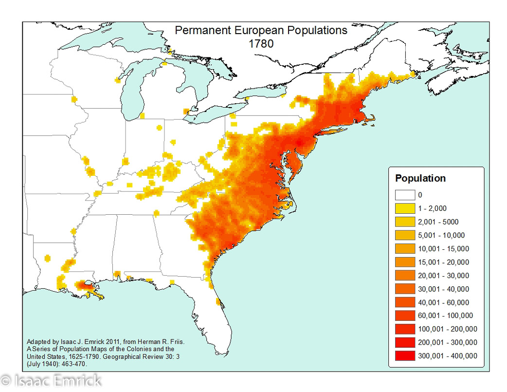 Permanent European Populations: 1780