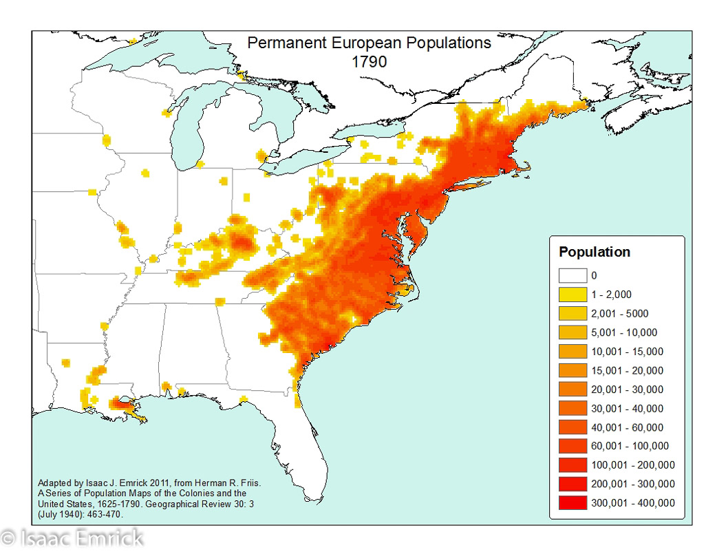 Permanent European Populations: 1790