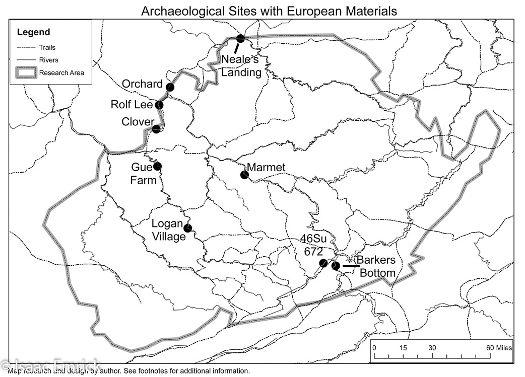 Archaeological Sites with European Materials
